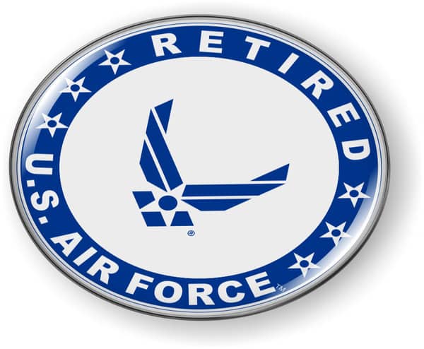 U.S. Air Force Retired Emblem (Blue Wings)